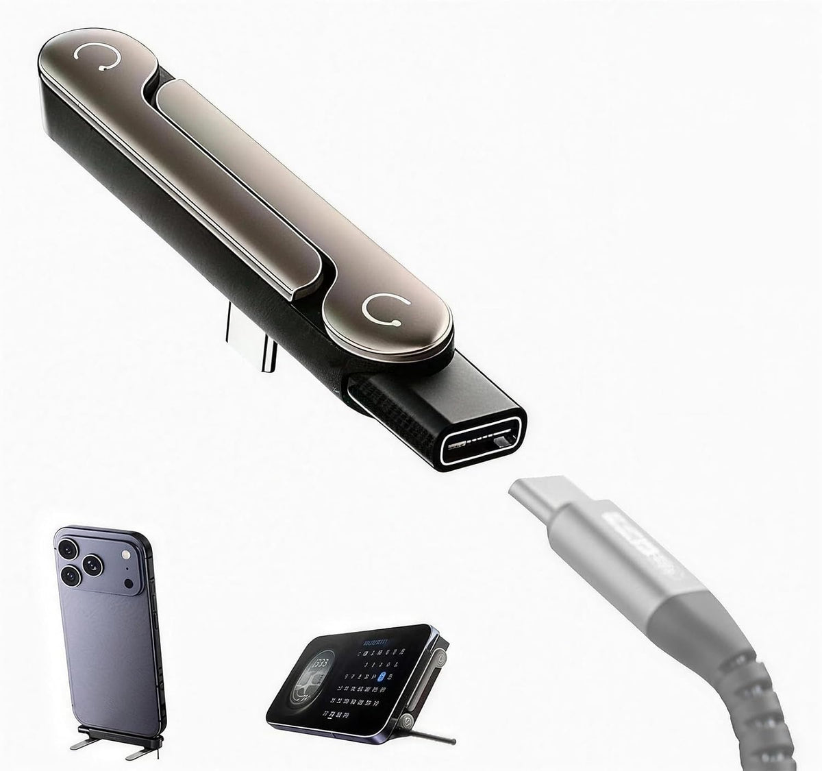KickCable 2-in-1 Fast Charging Cable with Hidden Phone Stand "Type C"