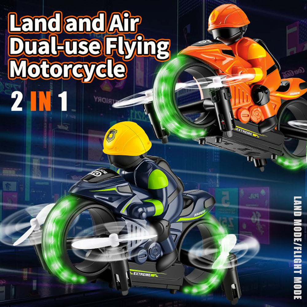 Flying Motorcycle RC Toy – Land & Air Stunt Bike for Kids