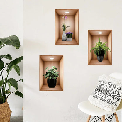 3D Wall Decorative Stickers Set Of 3Pcs