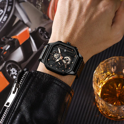 POEDAGAR 628 Men's & Women's Leather Quartz Watch