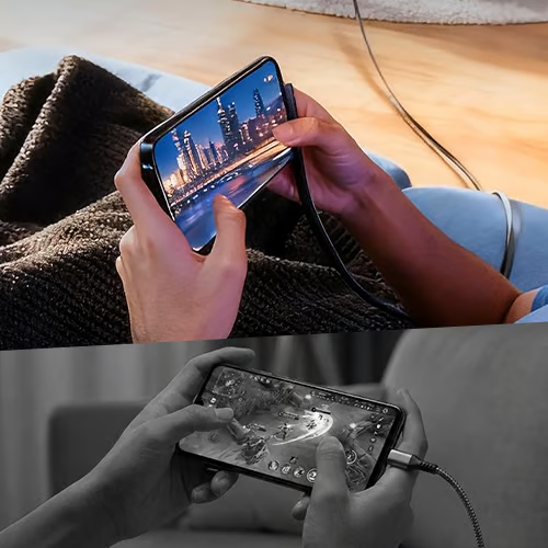 KickCable 2-in-1 Fast Charging Cable with Hidden Phone Stand "Type C"