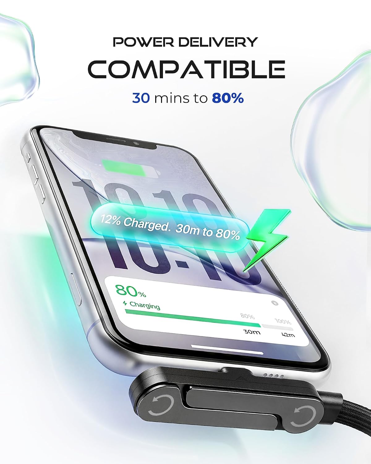 KickCable 2-in-1 Fast Charging Cable with Hidden Phone Stand "Type C"