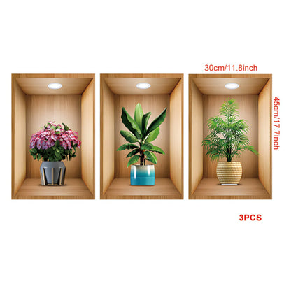 3D Wall Decorative Stickers Set Of 3Pcs