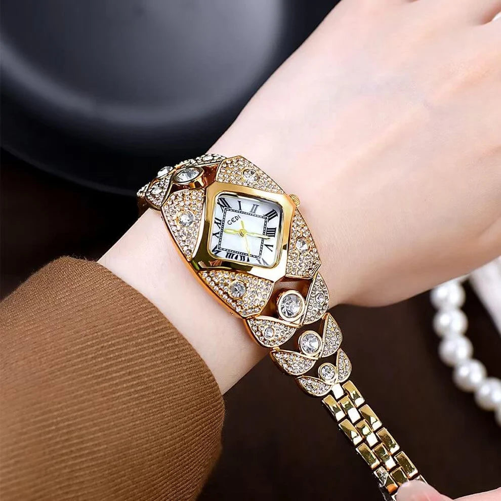 Women's Diamond-Studded Fashion Quartz Watch – product image 2 | Tezly Pakistan