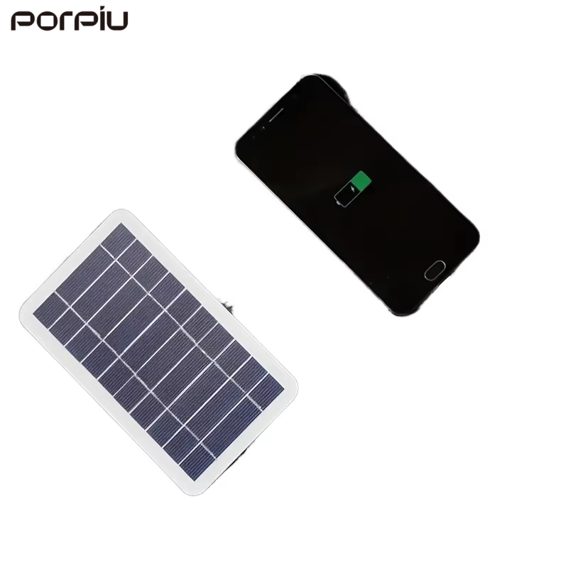 Ultra-Slim 5W Portable Solar Charger - Instant USB Power for Mobile & Gadgets