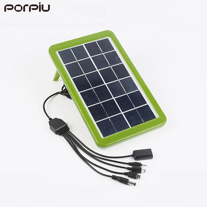 Ultra-Slim 5W Portable Solar Charger - Instant USB Power for Mobile & Gadgets