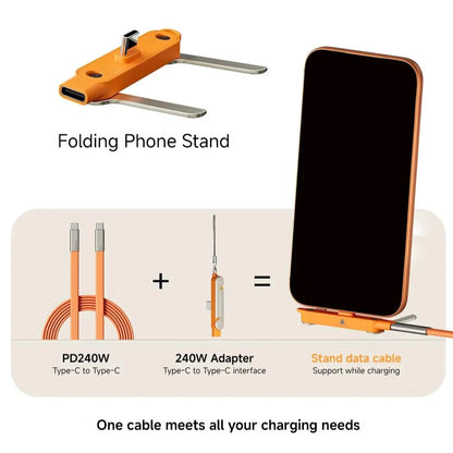 KickCable 2-in-1 Fast Charging Cable with Hidden Phone Stand "Type C"