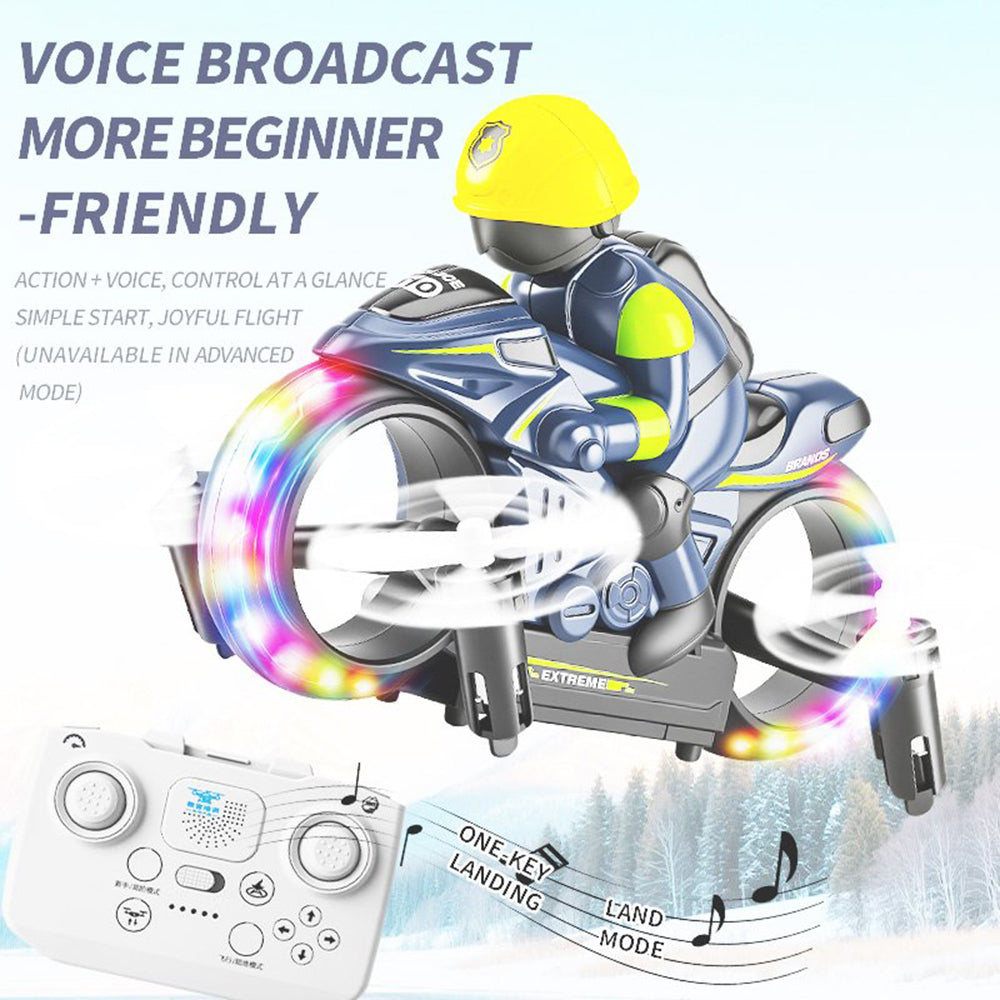 Flying Motorcycle RC Toy – Land & Air Stunt Bike for Kids