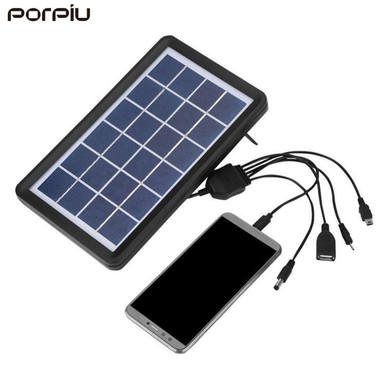 Ultra-Slim 5W Portable Solar Charger - Instant USB Power for Mobile & Gadgets