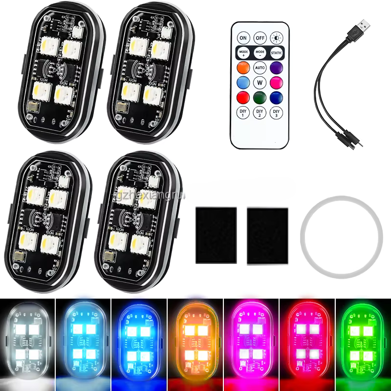 Mini USB Rechargeable LED Car Lights (6PCS)