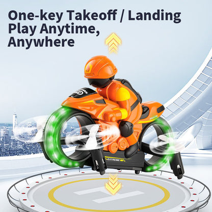 Flying Motorcycle RC Toy – Land & Air Stunt Bike for Kids