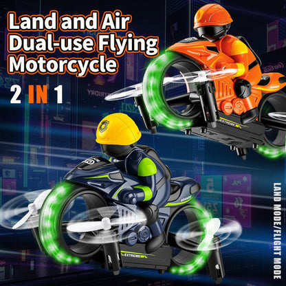 Flying Motorcycle RC Toy – Land & Air Stunt Bike for Kids