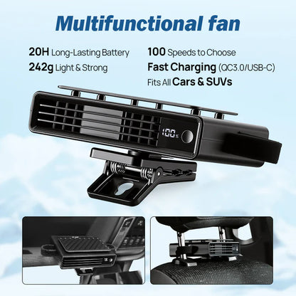 Portable cooling fan for cars and trucks