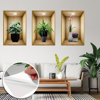 3D Wall Decorative Stickers Set Of 3Pcs