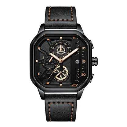 POEDAGAR 628 Men's & Women's Leather Quartz Watch