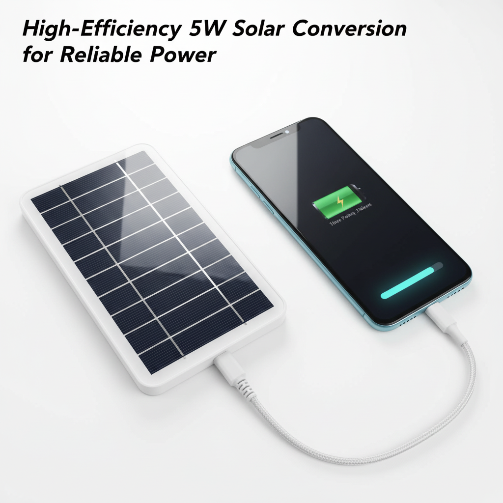 Ultra-Slim 5W Portable Solar Charger - Instant USB Power for Mobile & Gadgets