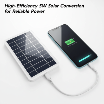 Ultra-Slim 5W Portable Solar Charger - Instant USB Power for Mobile & Gadgets