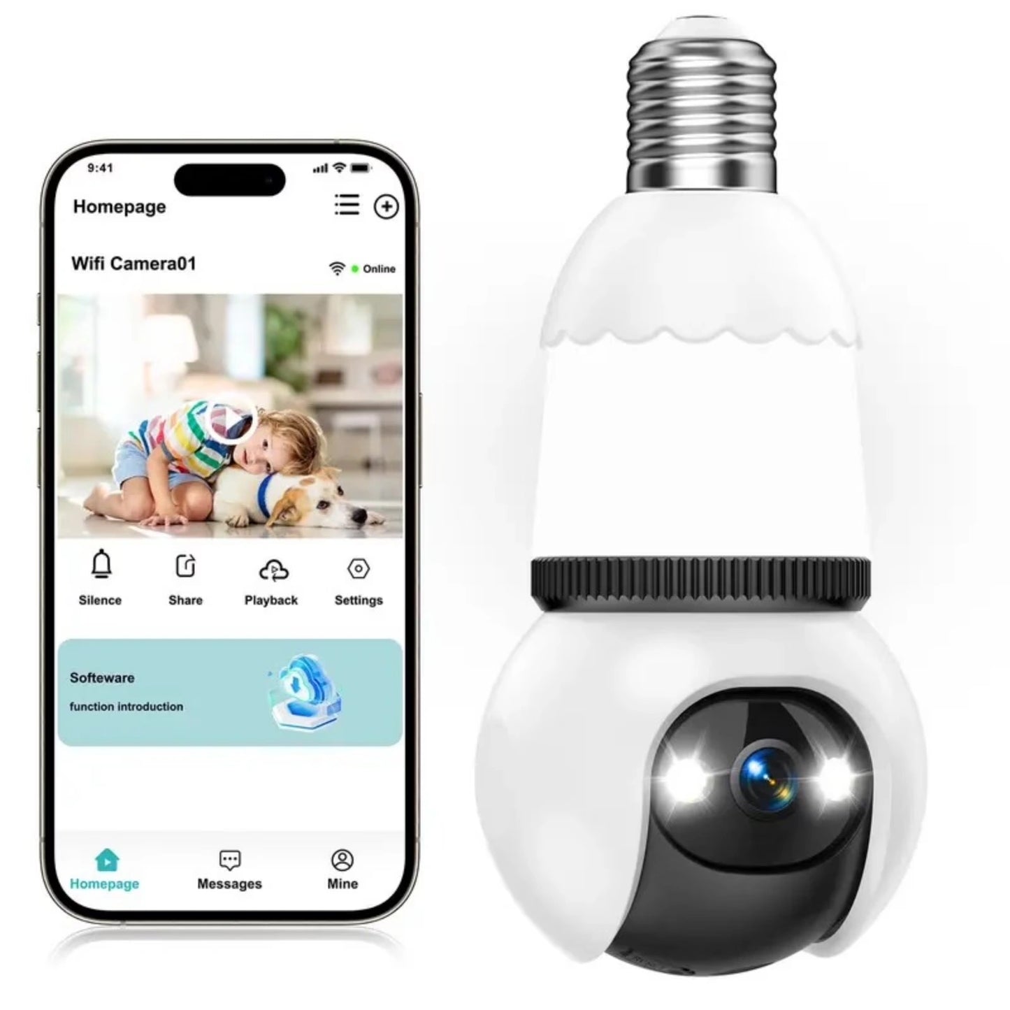 TEZLY™ Smart Light Bulb Camera