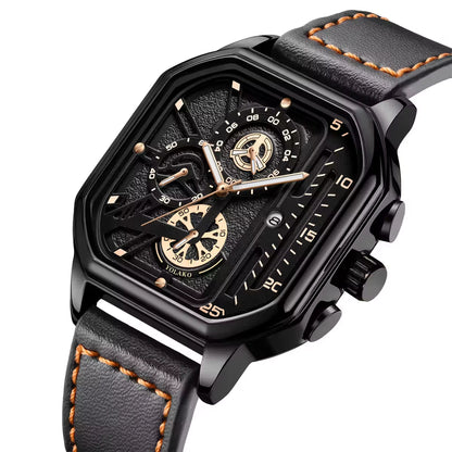 POEDAGAR 628 Men's & Women's Leather Quartz Watch