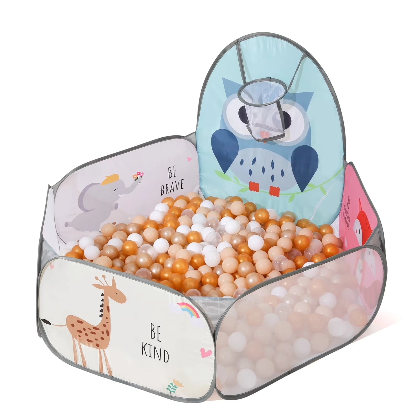 Folding Ball Pool Tent with Basketball Hoop
