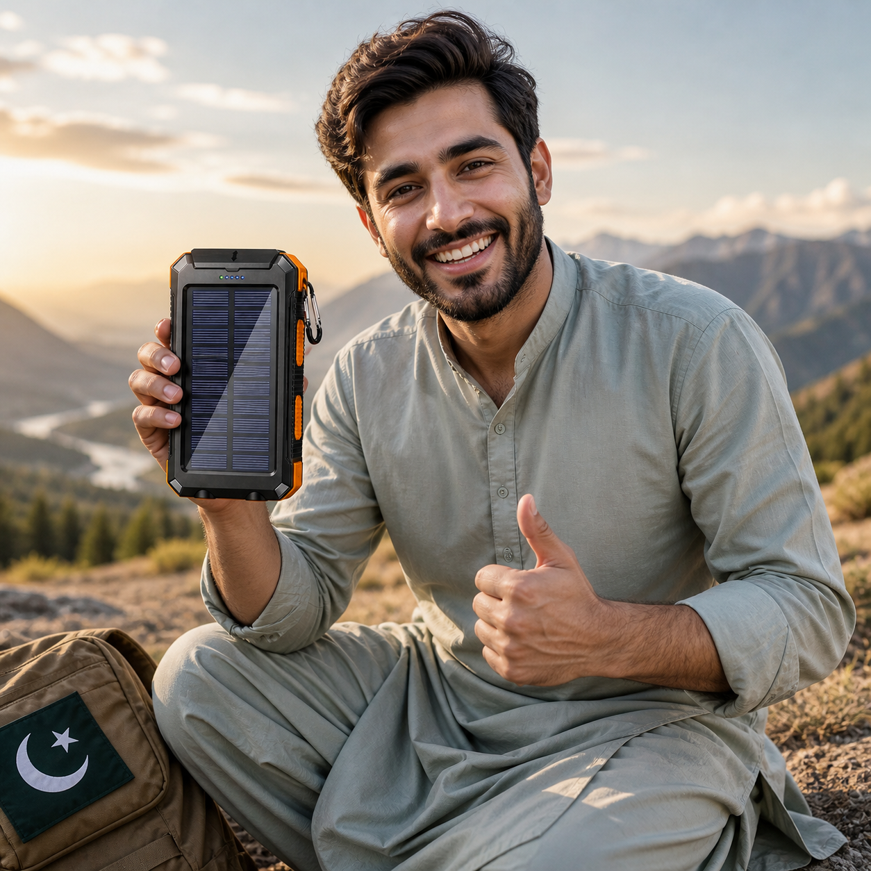 Solar Power Bank – High Capacity Portable Charger with LED Light