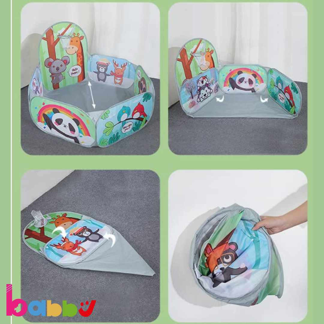 Folding Ball Pool Tent with Basketball Hoop