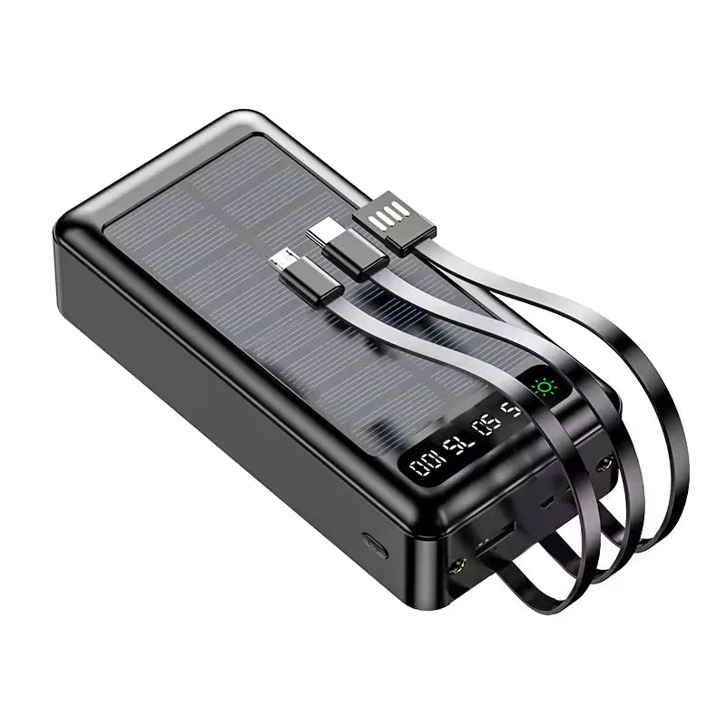 Solar Power Bank – High Capacity Portable Charger with LED Light